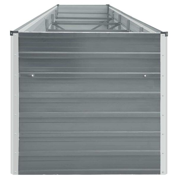 vidaXL Raised Bed Grey Galvanized Steel 157.5 x 31.5 x 17.7 in Durable