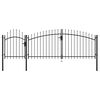 vidaXL Patio Gate Steel 3.3x13.1' Black