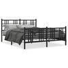 vidaXL Bed Frame Black Steel 63x79 in Bed Frame Rectangular