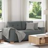 vidaXL Loveseat Sofa Dark Grey Polyester Fabric, Plywood, Steel, Plastic