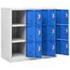 vidaXL Locker Cabinet Set of 5 Light Grey and Blue Steel Medium