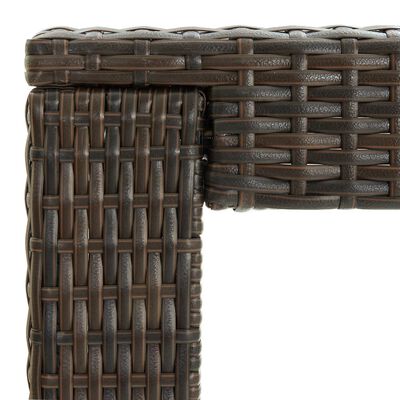 vidaXL 7 Piece Patio Bar Set with Cushions Poly Rattan Brown