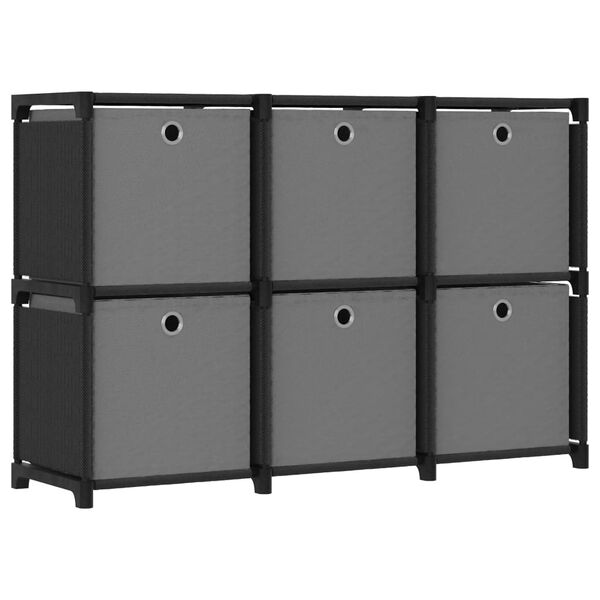 vidaXL Display Shelf Black and grey Fabric (100% polyester), steel Medium