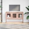 vidaXL TV Cabinet Pink Cold-rolled Steel Small TV Cabinet Rectangular