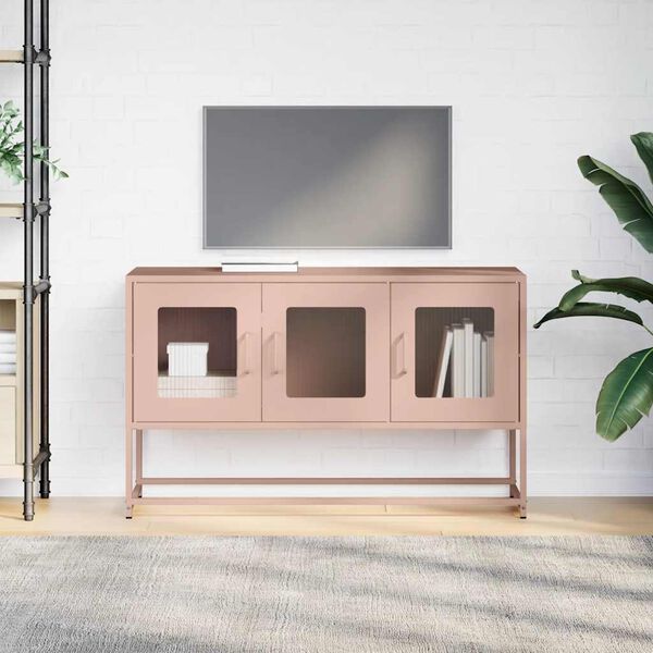 vidaXL TV Cabinet Pink Cold-rolled Steel Small TV Cabinet Rectangular