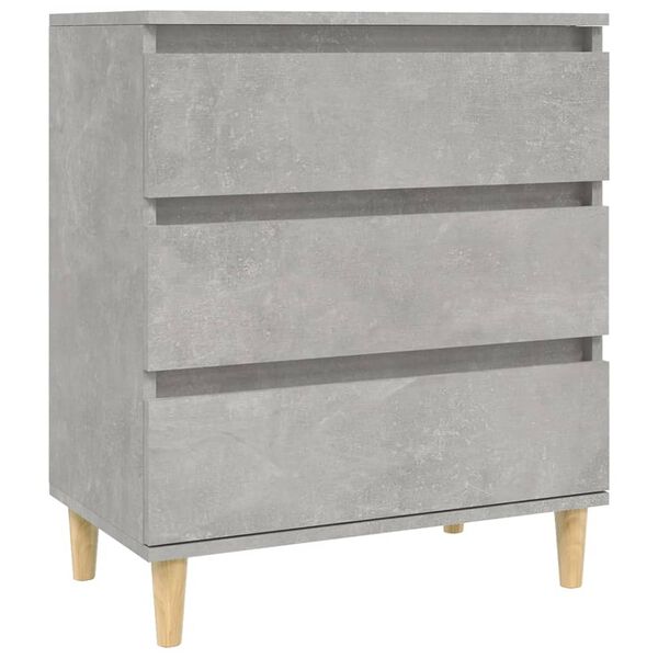 vidaXL Sideboard Concrete grey Engineered wood, solid eucalyptus wood