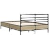 vidaXL Bed Frame Sonoma Oak Engineered wood, metal, plywood Full