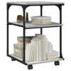 vidaXL Printer Stand 3-Tier Gray Sonoma 16.9&quot;x18.9&quot;x25.2&quot; Engineered Wood