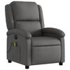 vidaXL Electric Massage Recliner Chair Gray Real Leather