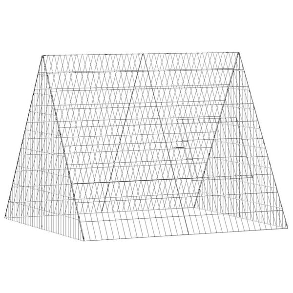 vidaXL Rabbit Cage Silver 215 x 100 x 85 cm Galvanised Steel
