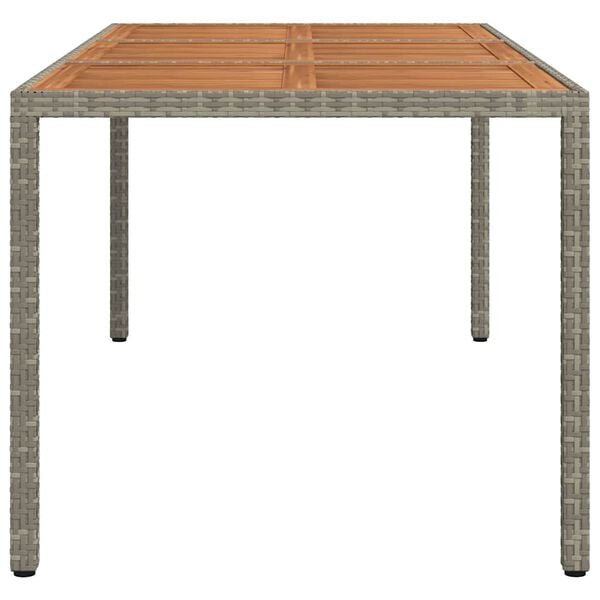vidaXL Garden Table Grey Poly rattan Large Durable Garden Table