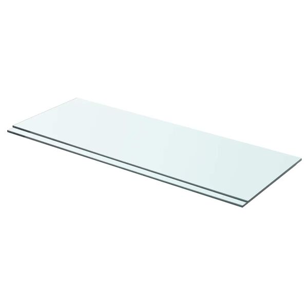 vidaXL Glass Panel Set of 2 Clear Toughened glass 27.6 x 9.8 in
