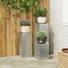 vidaXL Plant Stand 3 pcs Silver Galvanised steel