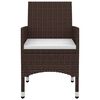vidaXL Garden Dining Set Brown PE rattan 31.5 x 31.5 x 29.1 in