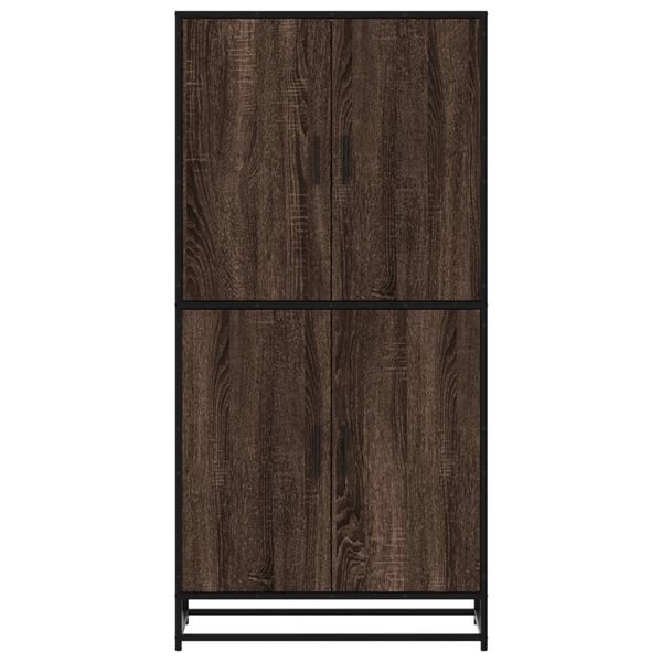 vidaXL Highboard Brown Oak Engineered Wood, Metal Standard Highboard
