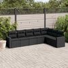 vidaXL Garden Sofa Set Black PE rattan Large Adjustable Feet