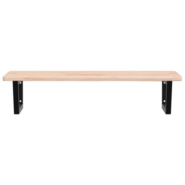 vidaXL Basin Shelf Wall Mounted Steel and Solid Wood Oak