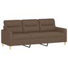 vidaXL 3-Seater Sofa with Footstool Brown