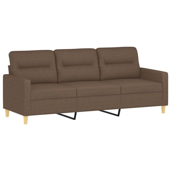vidaXL 3-Seater Sofa with Footstool Brown
