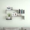 vidaXL Wall Shelf Set of 2 Grey Sonoma Engineered Wood Standard