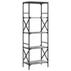 vidaXL Bookcase Grey Sonoma Engineered wood, metal Large Adjustable Feet