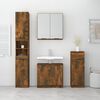 vidaXL Bathroom Furniture Set Smoked oak Engineered wood, glass Tall
