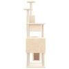 vidaXL Cat Tree Cream Engineered wood, plush, sisal 66.1 in tall Durable