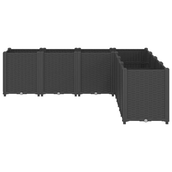 vidaXL Garden Planter Black Polypropylene Generous Modular