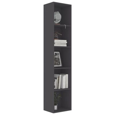 vidaXL Book Cabinet Gray 15.7"x11.8"x74.4" Chipboard