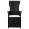 vidaXL Outdoor Dining Set Black PE rattan Large Adjustable Footrests