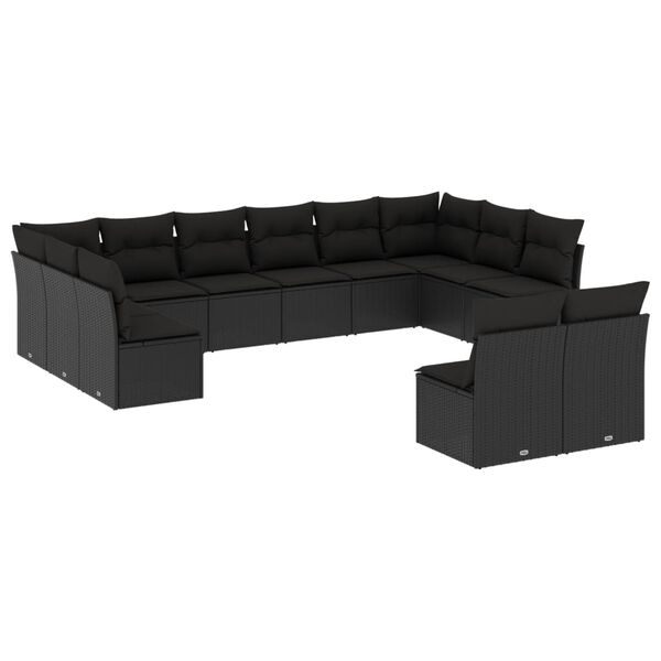 vidaXL Garden Sofa Set Black