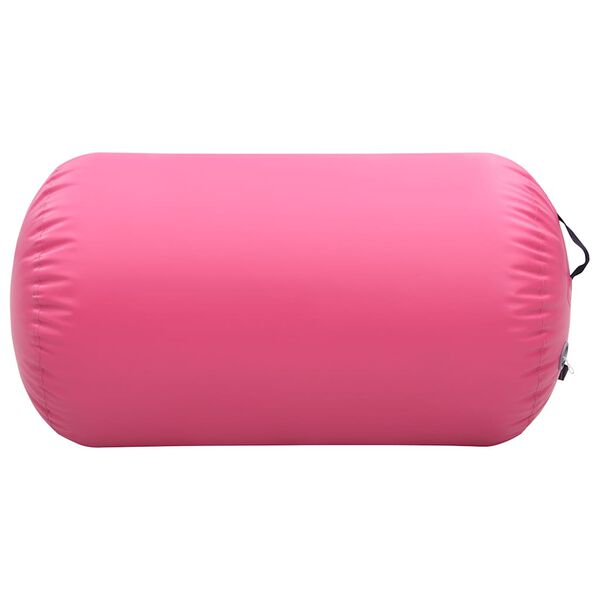 vidaXL Inflatable Gymnastic Roll with Pump 39.4"x23.6" PVC Pink