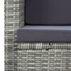 vidaXL Sofa Grey and dark grey (cushion) PE rattan, powder-coated steel