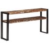 vidaXL Console Table Natural wood with black iron