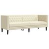 vidaXL Chesterfield Sofa Set Cream 75% PVC, 20% polyester, 5% cotton