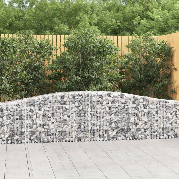 vidaXL Gabion Basket Set of 8 Silver Galvanized iron Sound-Absorbing
