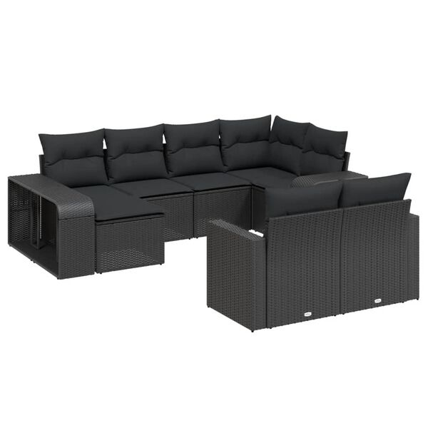 vidaXL Garden Sofa Set Black