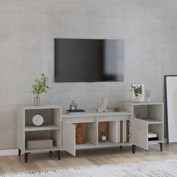 vidaXL TV Cabinet Concrete Gray Engineered wood, metal Large TV Cabinet