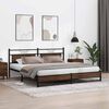 vidaXL Bed Frame Brown oak Steel, Engineered wood Double Bed Frame