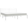 vidaXL Bed Frame White Powder-Coated Steel 76x80 in Bed Frame