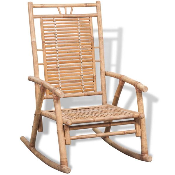 vidaXL Rocking Chair Natural Bamboo Bamboo 26 x 33.9 x 41.3 in