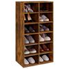 vidaXL Shoe Rack Smoked Oak 21.3"x13.4"x39.6" Engineered Wood