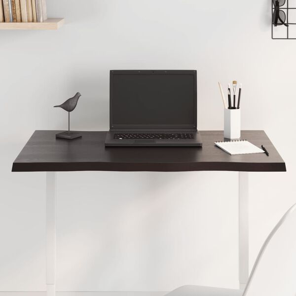 vidaXL Table Top Dark brown Solid oak wood Medium Table Top