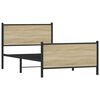 vidaXL Bed Frame Sonoma oak Steel and engineered wood Twin Extra Long
