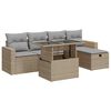 vidaXL Garden Sofa Set Beige, Light grey