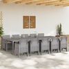 vidaXL Garden Dining Set with Cushion 11 pcs Light gray Poly rattan