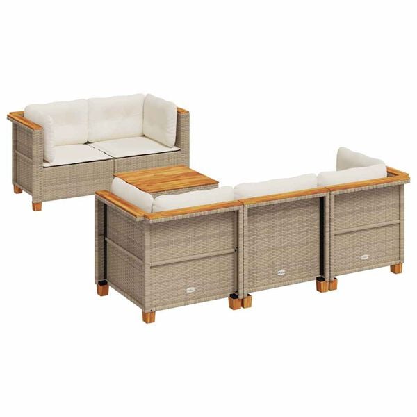 vidaXL Garden Sofa Set Beige