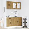 vidaXL Kitchen Cabinet Set Artisan Oak Engineered Wood and Glass