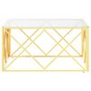 vidaXL Coffee Table Gold, Clear Stainless Steel, Tempered Glass Medium