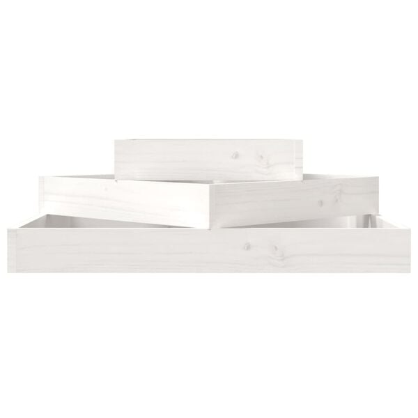 vidaXL Planter White Solid pine wood Large Decorative Inlays Planter